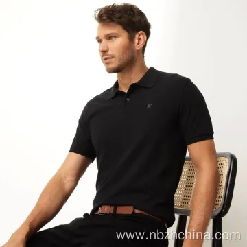 Mens Classic Logo Embroidery Short Sleeve Polo Shirt